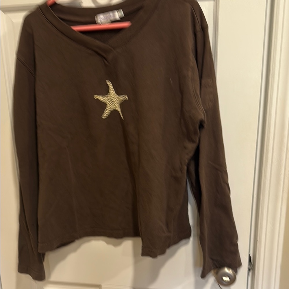 Fresh Produce Brown Sweatshirt with Starfish Design